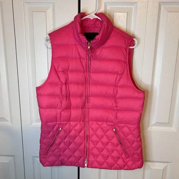 Talbots Down Puffer Vest Womens Large Pink - Picture 2 of 12